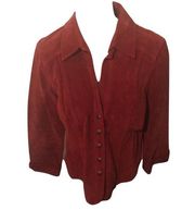 Dress Barn red leather jacket size medium