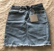 High Waisted Denim Mini Skirt