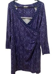 Soft Surroundings Purple Safari Surplice Dress