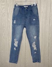 Vervet distressed high rise jean