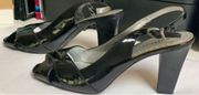 Attention Black Strappy Heels Size 8