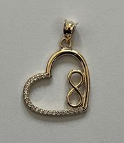 14k Solid Gold Infinity heart pendant | Real Gold Heart charm | Love Gift| Valentine Gift | Birthday Gift | Minimal Jewelry |