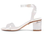 Raye Alto Clear Mid Block Heel Sandal Heels x Revolve