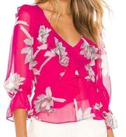 MISA Los Angeles for Revolve fuchsia floral lilyanna blouse