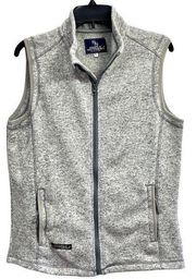 , gray full zip vest