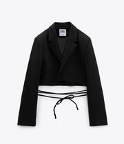 ZARA Tied Cropped Blazer