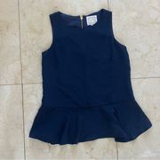 Sail to Sable Navy Blue Peplum Top Sz Small