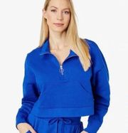 WeWoreWhat cropped half zip hoodie in sapphire S