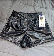 Vegan Faux Leather Shorts