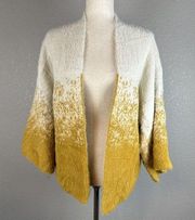 Anthropologie Akemi Kin Women Senna Eyelash Cardigan Sweater One Size Ivory Gold