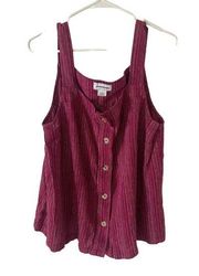 NWOT Liz Claiborne Burgundy Strapped Button Front Top, $18, B50