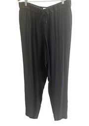 Helmut Lang Black Casual Silk Lined Tapered Pants Zipper Ankle Size 8