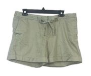 Tie Belt Twill Cargo Short Size 12 Women Tan Pockets