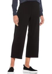 Stretch Straight Cropped Leg Pants in Black Size XXS