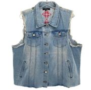 Andree by Unit Women’s Embroidered Floral Denim Vest