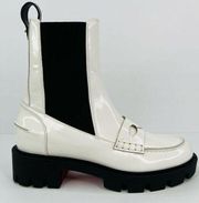 Christian Louboutin Montezu Hybrid Chelsea Patent Leather Platform Boots EU 36