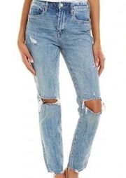 Blank NYC The Lafayette Jeans High Rise Wide Flare Straight Distressed- Size 27