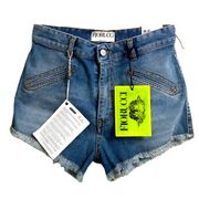 NWT Fiorucci Light Wash High Waisted Denim Shorts Sz 29