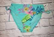 NEW Arizona Jean Co Size XXL Fairy Blue Tropical Full High-Waist Bikini Bottom