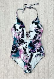 ModCloth The Pamela One-Piece Swimsuit in White Floral