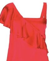 A/X  satin one shoulder blouse red L