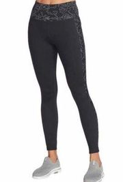 Ladies GOWALK High Waist Black Floral Print Active Tights Leggings NWT