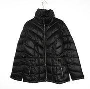 Kenneth Cole Black Quilted Puffer Coat Small Classic