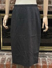 grey wool-blend midi pencil skirt / 6/ EUC