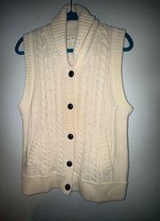 Woolrich ladies shawl collar cardigan vest. Cream in color size small petite