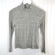 NWT Juniors Mock Ruffled Grey Turtleneck S