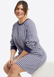 Natalie Sweatshirt Dress In Gingham