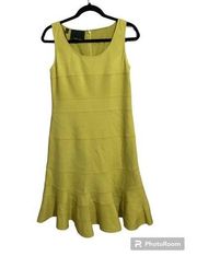 Carlisle Yellow Fit And Flare Knee Length Dress