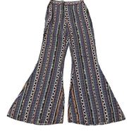 Chelsea & Violet Retro Hippie Boho Look Striped Bell Bottom Pants Size Medium