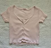 Brandy Melville /John Galt Pink Ribbed Zelly Top