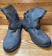 Yellowbox Boots Women’s Combat Style Side Zip Distressed Wolfe Grey Sz 11