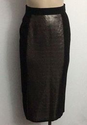 Elie Tahari Sequin Midi Pencil Skirt Sz 4 Black