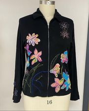 Y2K Laura Ashley Floral Appliqué Jacket M