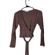 Zara Women’s Ribbed Wrap Sweater Size Medium