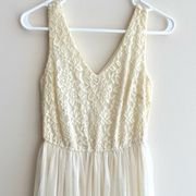 Cream Lace & Tulle Dress, Bridal Shower Dress, Size Medium