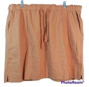 Caslon Orange Linen Casual Skirt Size XL