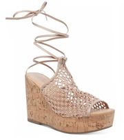 Blush Tie-Up Platform Wedges