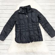 Lands' End Black Down Puffer Jacket Coat