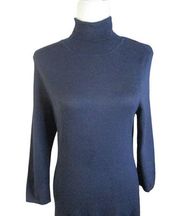 Sweater Dress M Turtleneck Midi Knit Long Sleeve Women