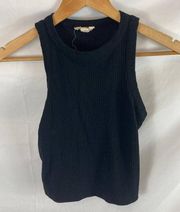 Open Edit Ribbed Crop Top Black Size small