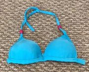 Aguaclara teal padded bikini top size small NWOT