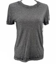 NWT Treasure & Bond Distressed gray Heathered ripped torn T Shirt Small worn