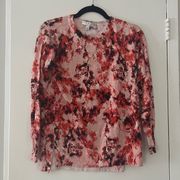 Chaus New York Pink and Red Patterened Blouse