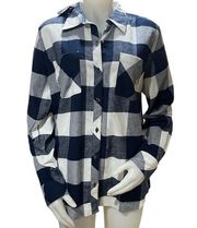 Natural Reflections Blue And White Flannel Size Large