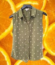 BONGO Sleeveless Green Cactus Shirt‎ SIze Medium