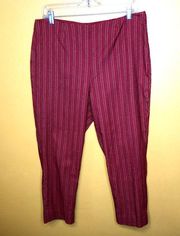 New York & Company Red Striped Capri Pants, 14